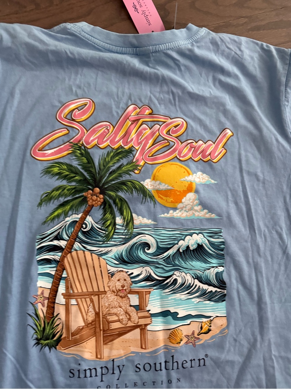 Simply Southern shirt woman’s size medium “salty soul” dog ocean summer - Picture 2 of 9